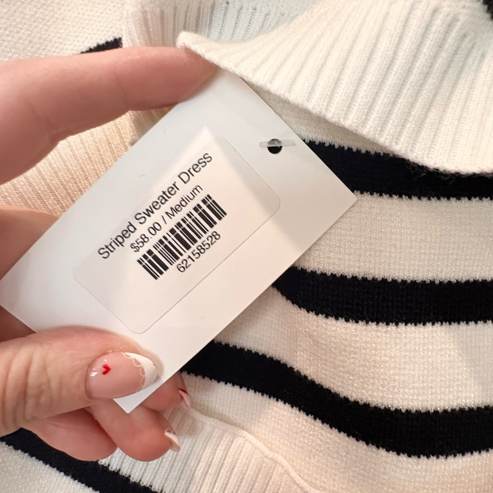 Striped Strapless Cutout Sweater Dress – Size Medium – New With Tags - Picture 4 of 5